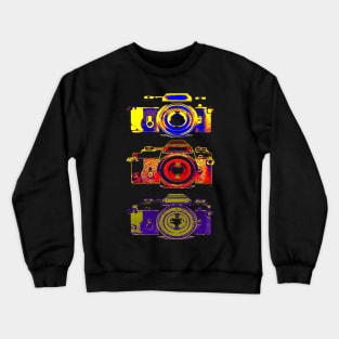 Vintage Camera Art with Asci Art Crewneck Sweatshirt